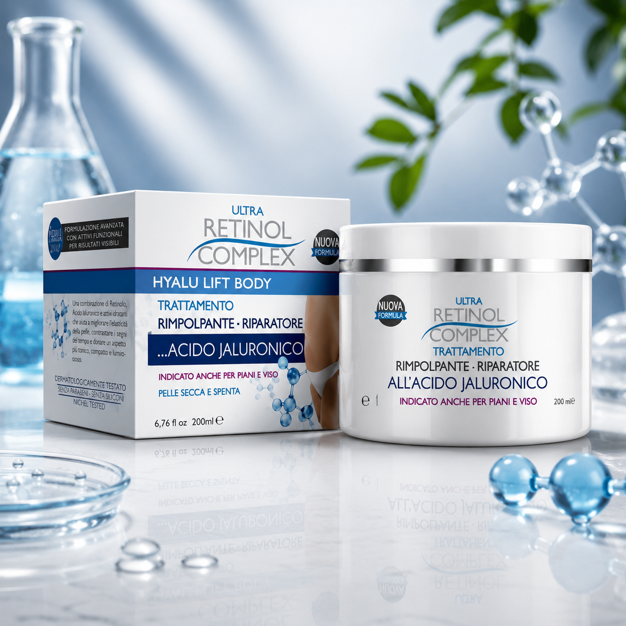 Tratamiento Corporal Reafirmante con Ácido Hialurónico – Hidratación Profunda, Elasticidad y Piel Más Suave y Tonificada – 250 mL