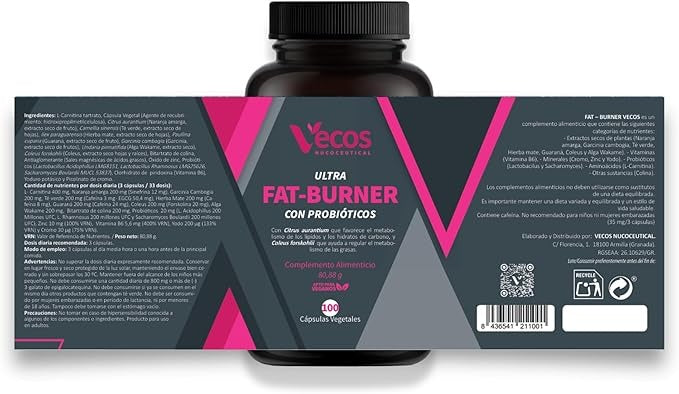 FAT BURNER Extra Strength – Fórmula Termogénica Avanzada para Quema de Grasa, Energía y Control del Apetito – 100 Cápsulas