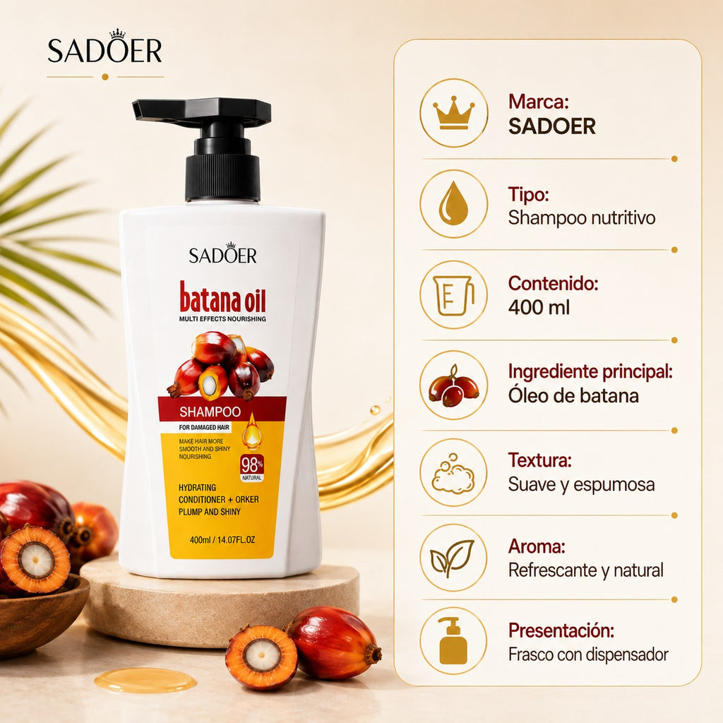 Shampoo SADOER con Óleo de Batana 400 ml