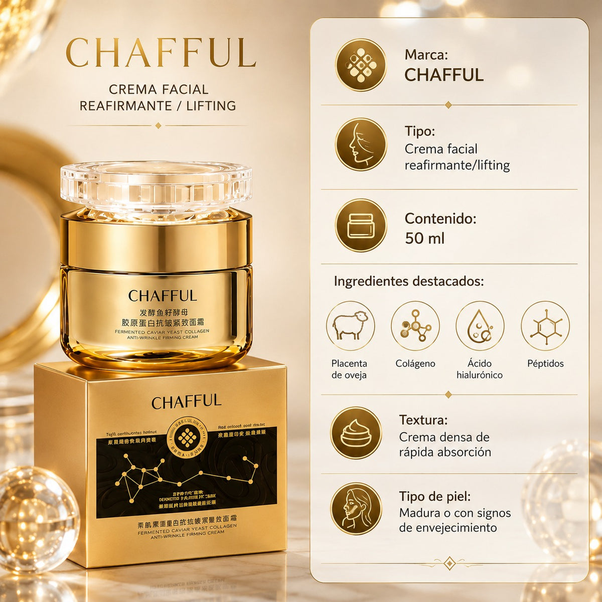 Crema Reafirmante CHAFFUL Lifting 50 ml