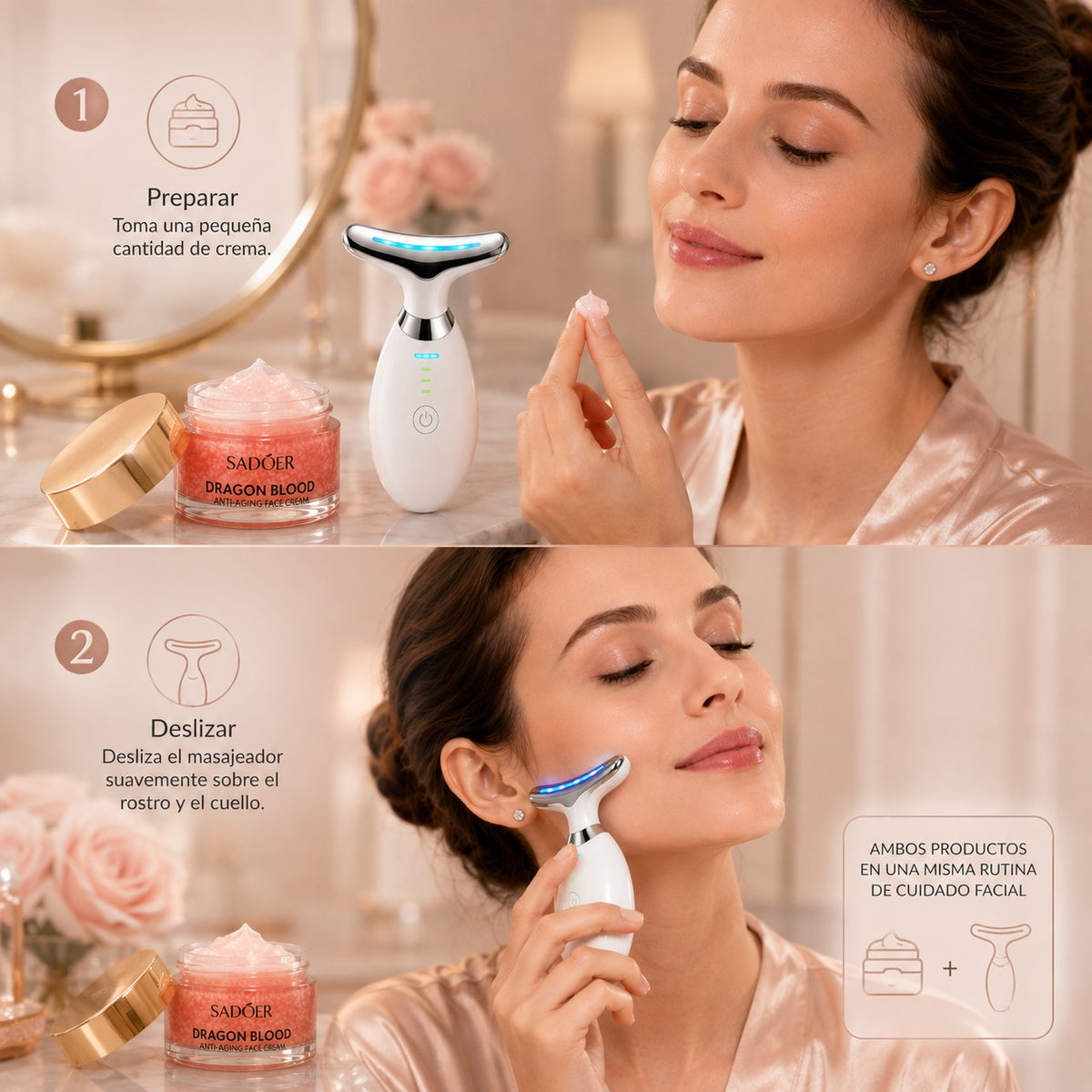 Combo Crema Facial Antiseñales + Masajeador Facial