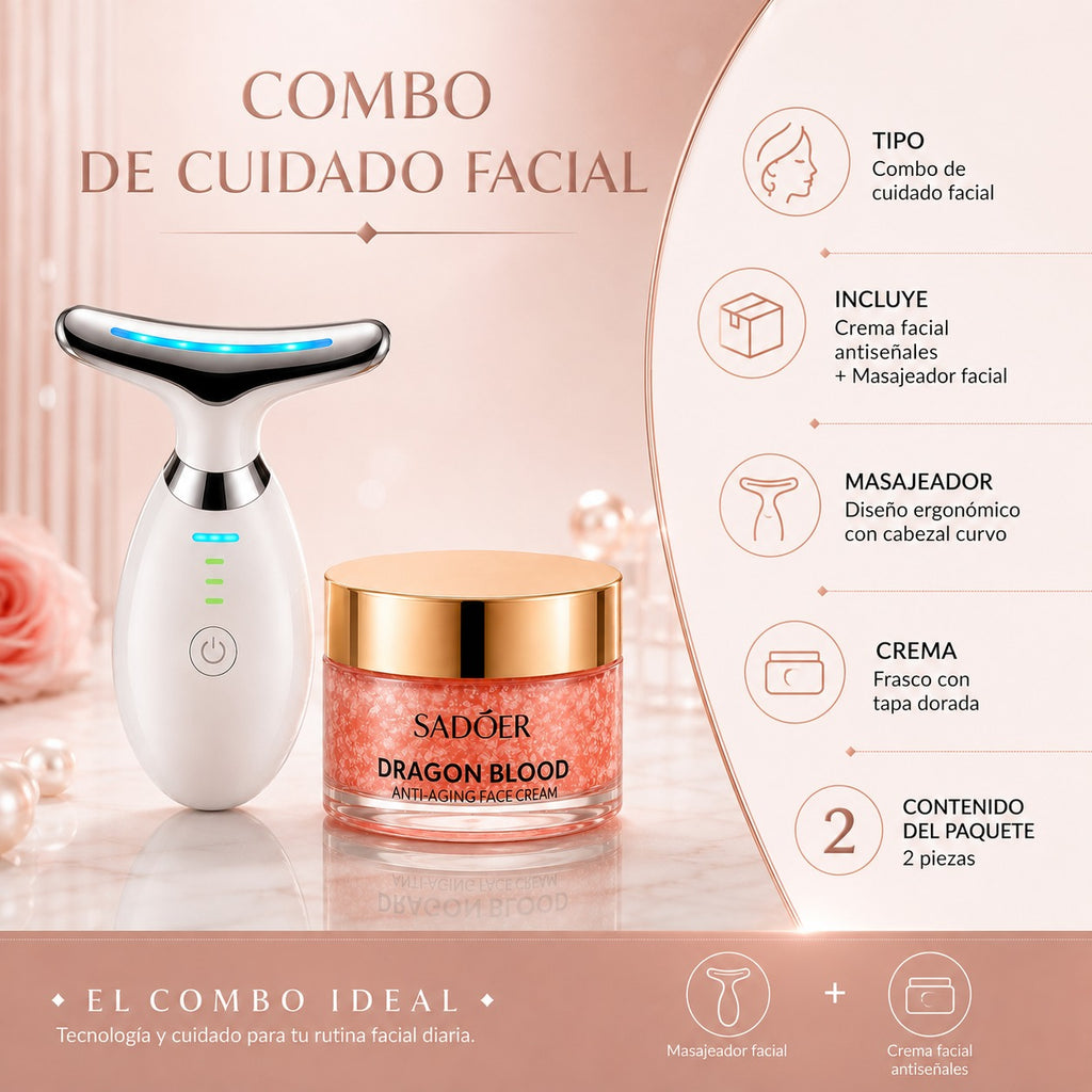 Combo Crema Facial Antiseñales + Masajeador Facial