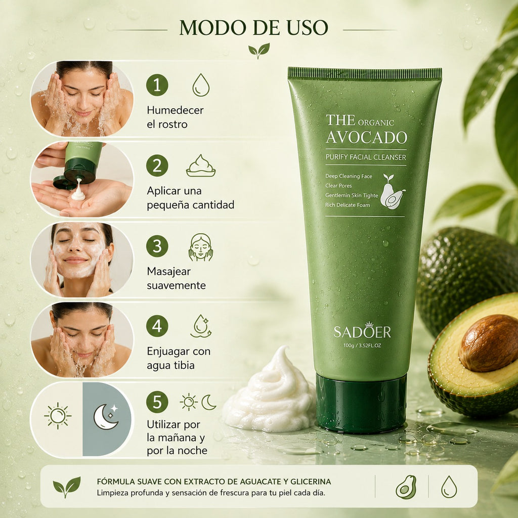 Limpiador Facial SADOER Aguacate 100 g