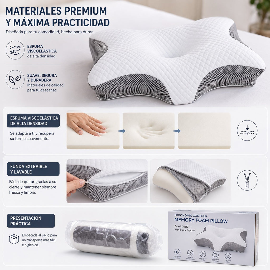 Almohada Cervical Ortopédica 2 en 1