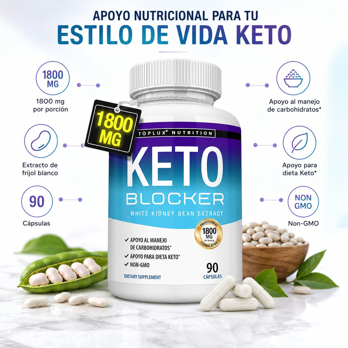 TOPLUX Nutrition Keto Blocker 1800 mg