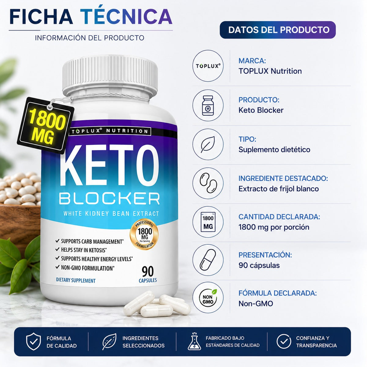 TOPLUX Nutrition Keto Blocker 1800 mg