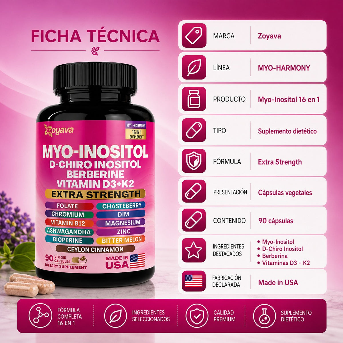 Zoyava Myo-Inositol 16 en 1