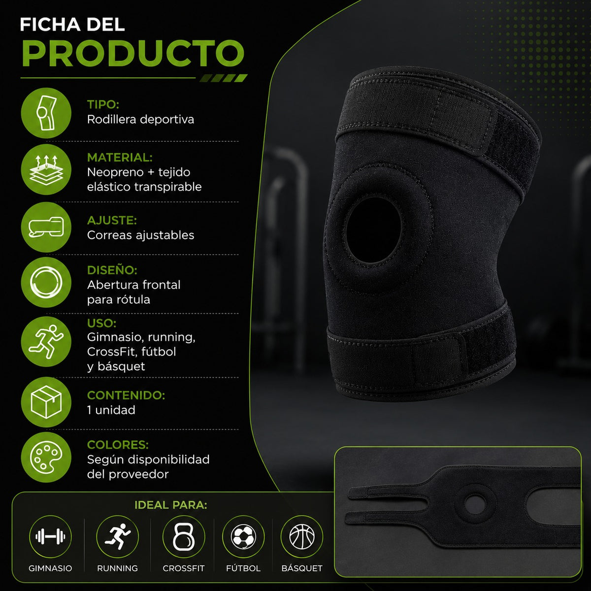 Rodillera Deportiva de Neopreno