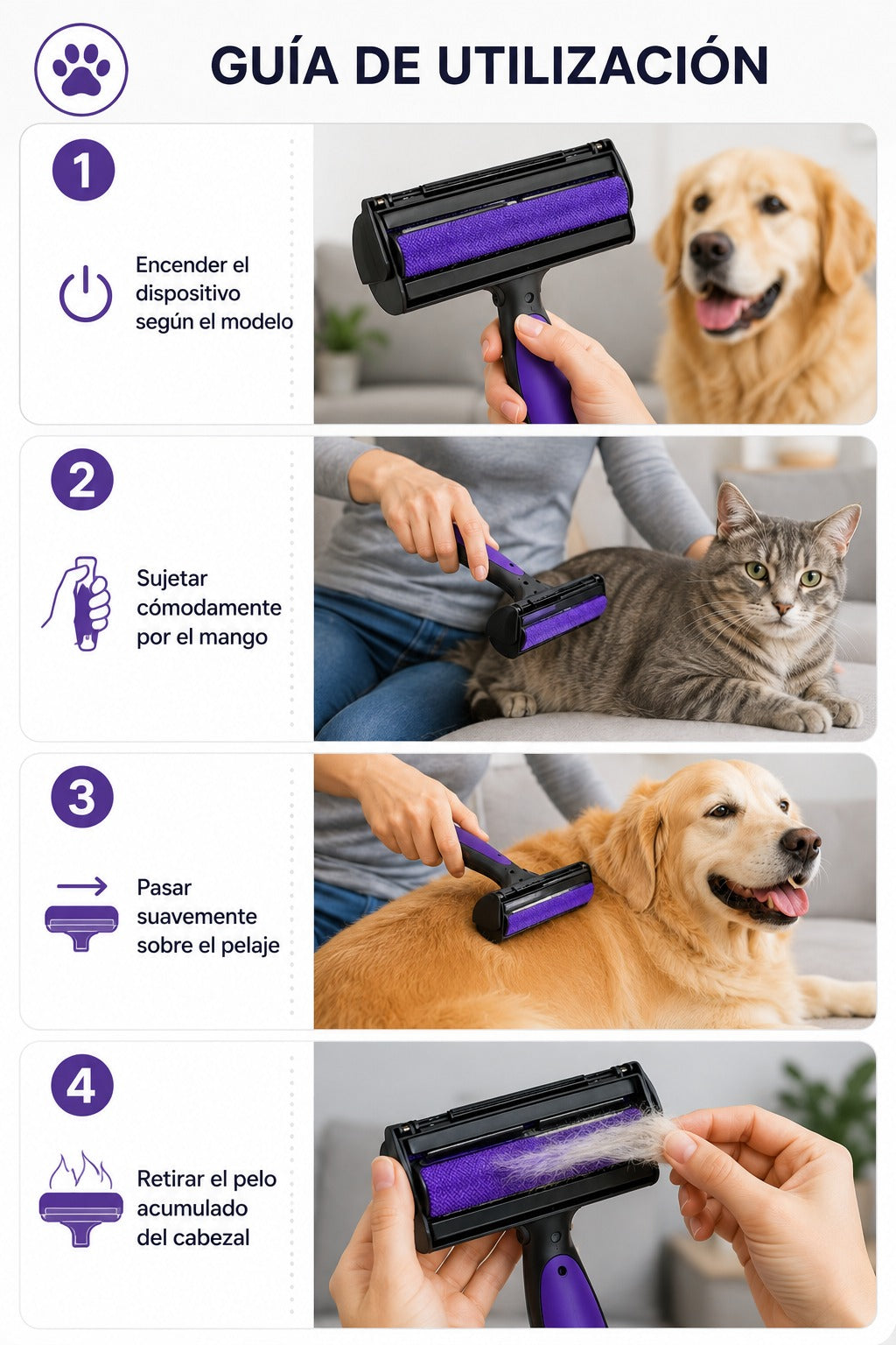 Removedor Sónico de Pelos de Mascotas