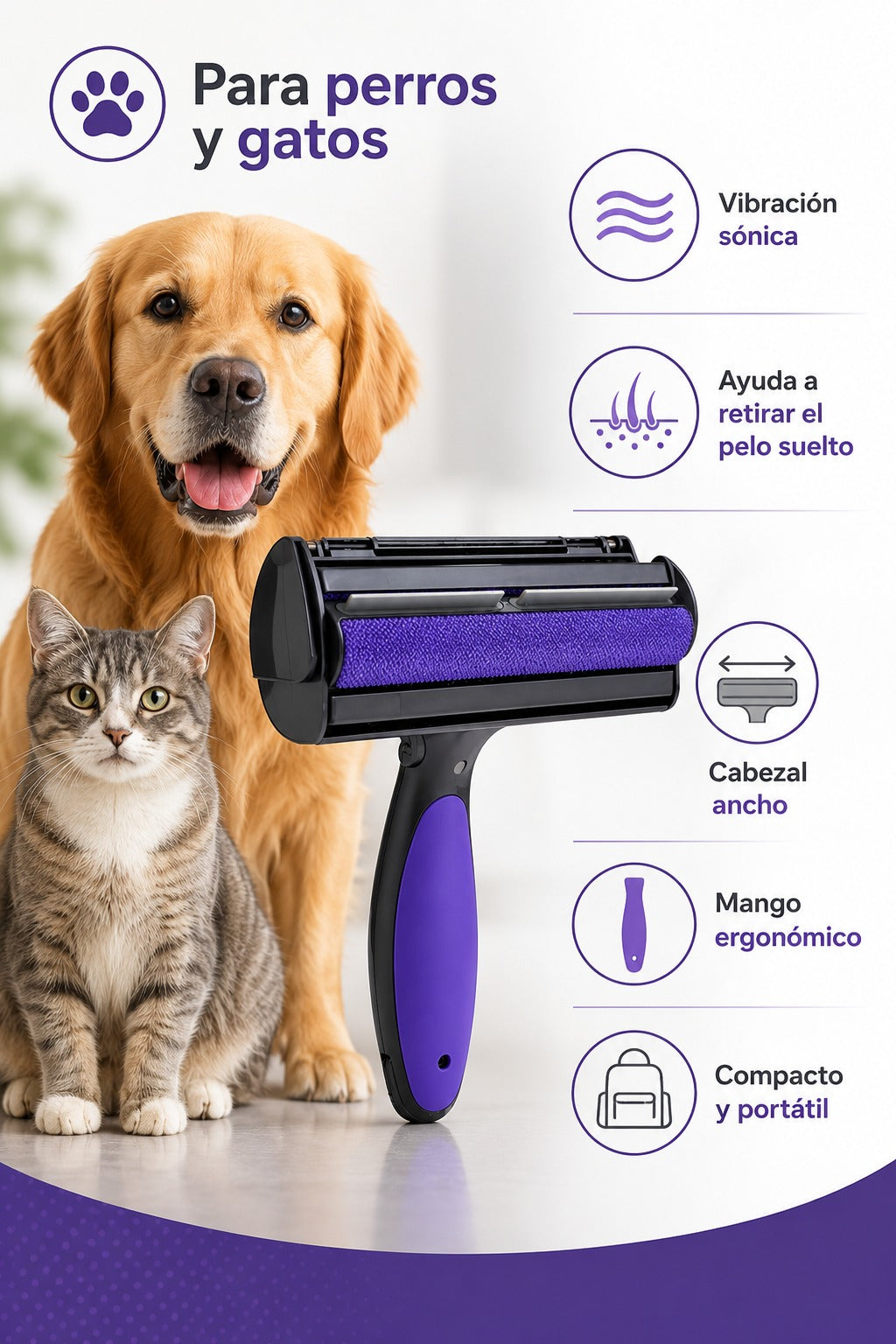 Removedor Sónico de Pelos de Mascotas