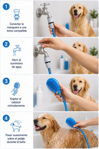 Manguera para Mascotas con Cepillo de Baño