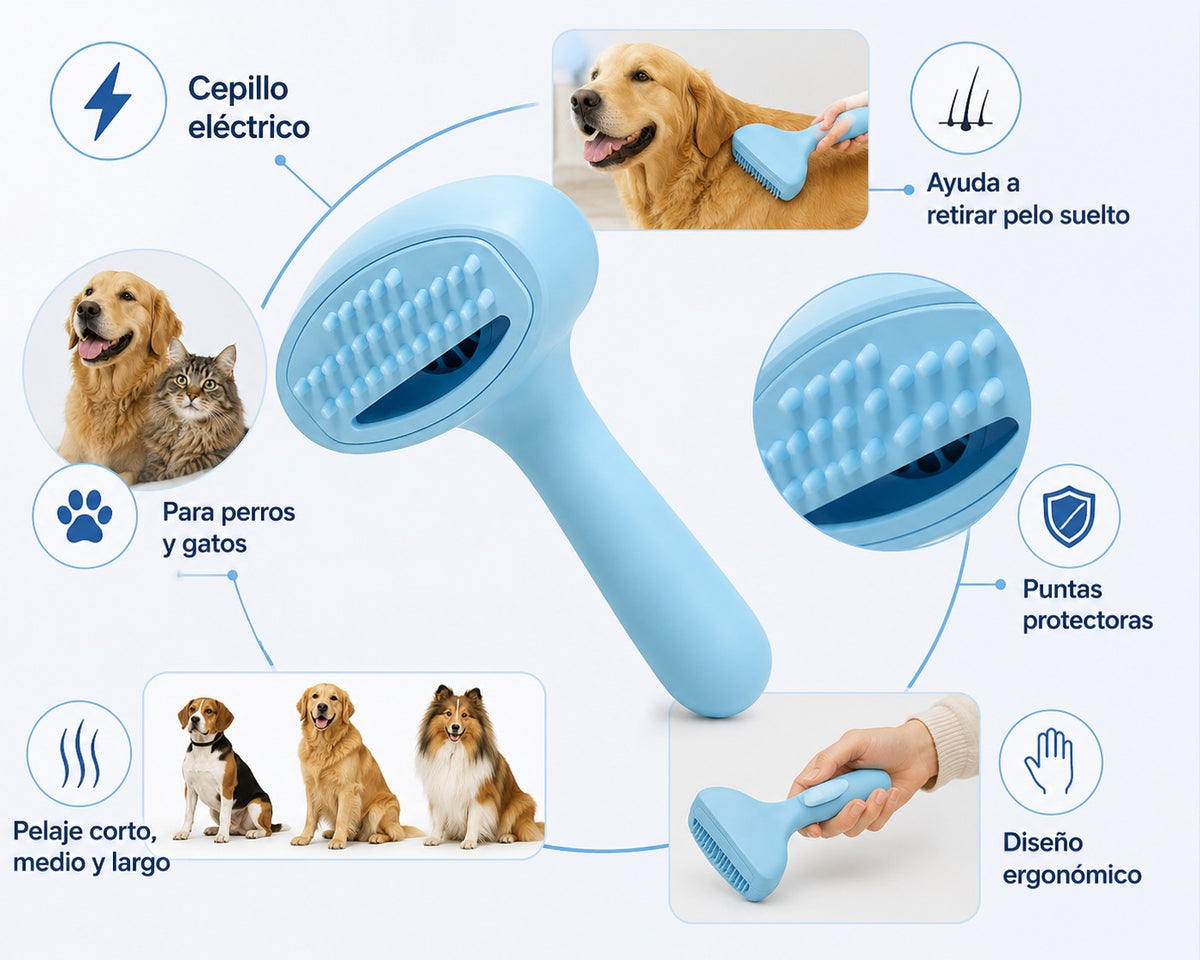 Cepillo Eléctrico para Eliminar Pelo de Mascotas