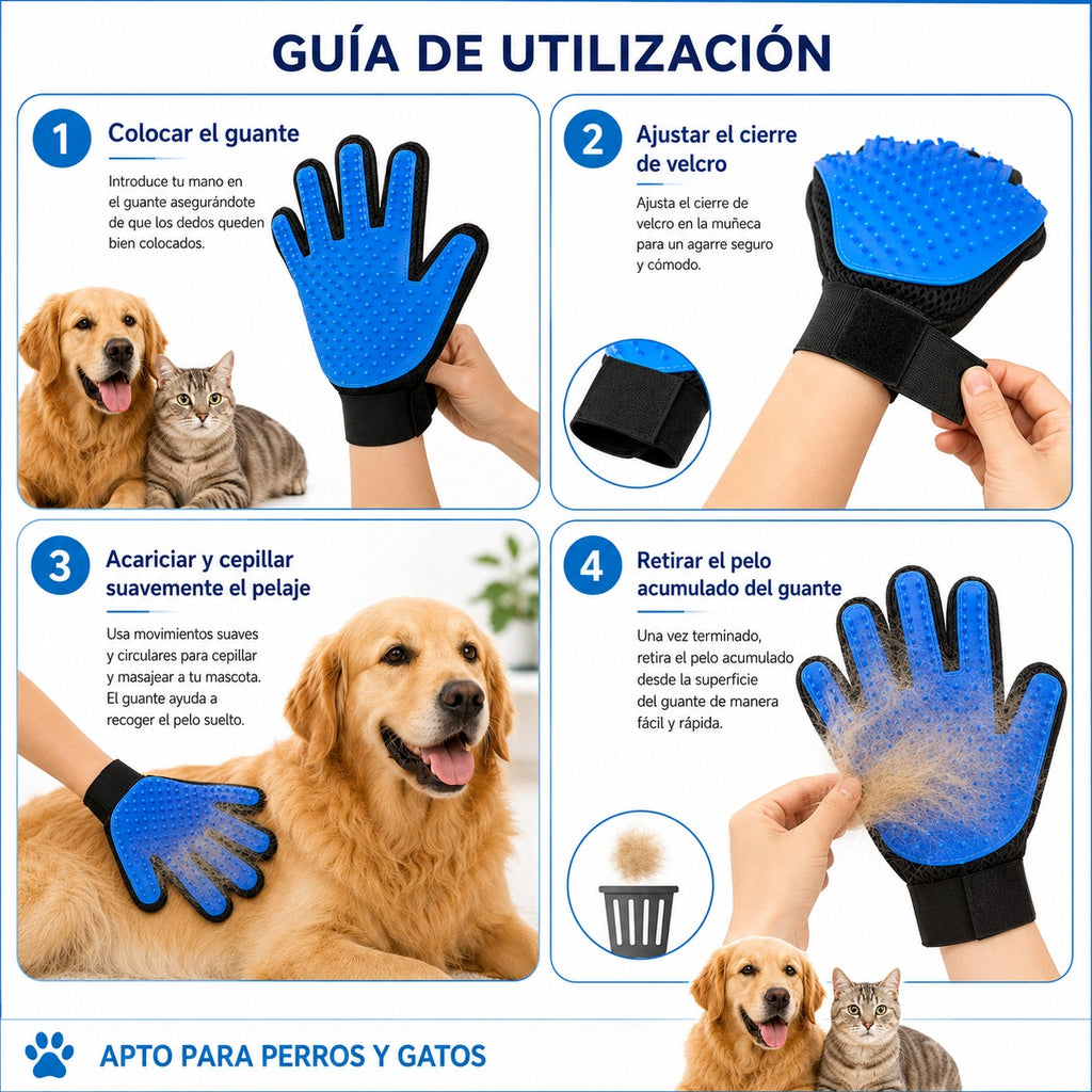 Guante para Eliminar Pelo de Mascotas
