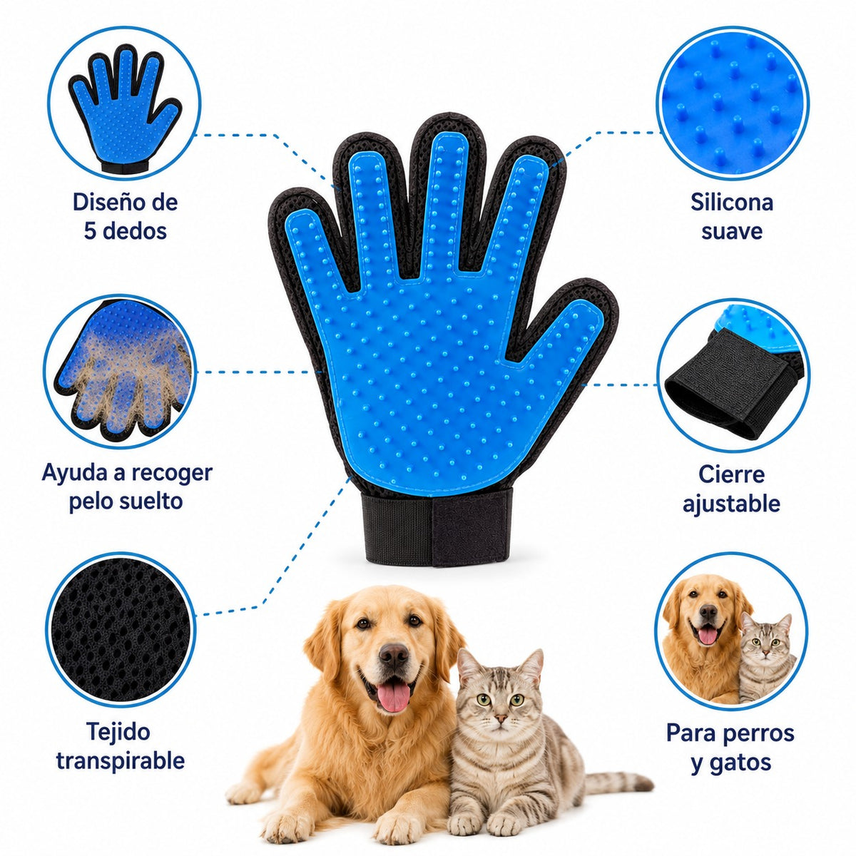 Guante para Eliminar Pelo de Mascotas
