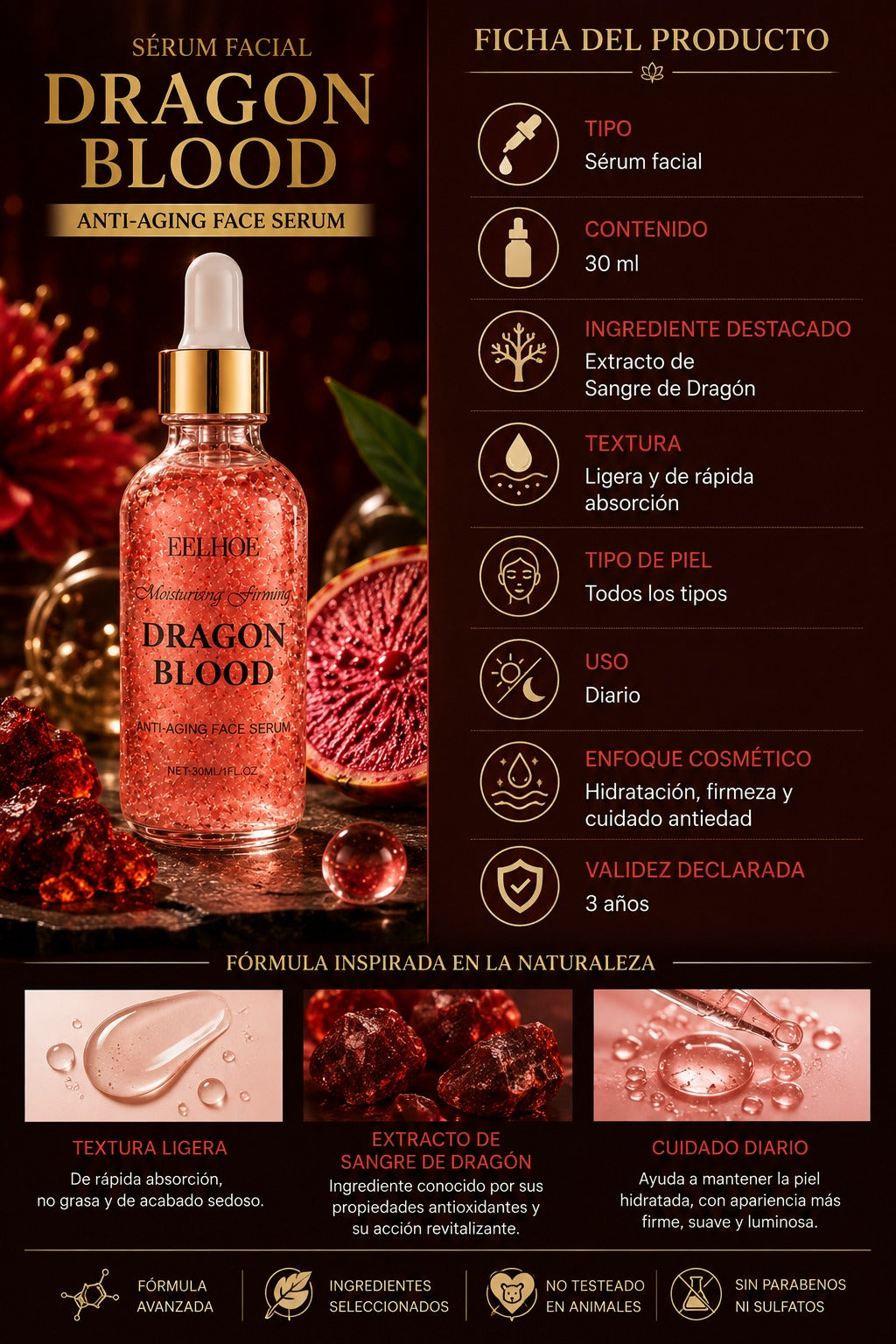 Sérum Facial con Sangre de Dragón 30 ml