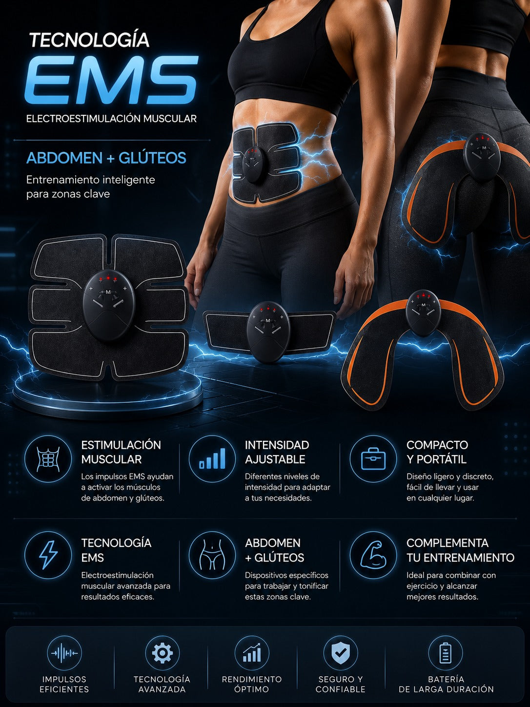 Pack EMS Fitness para Abdomen y Glúteos